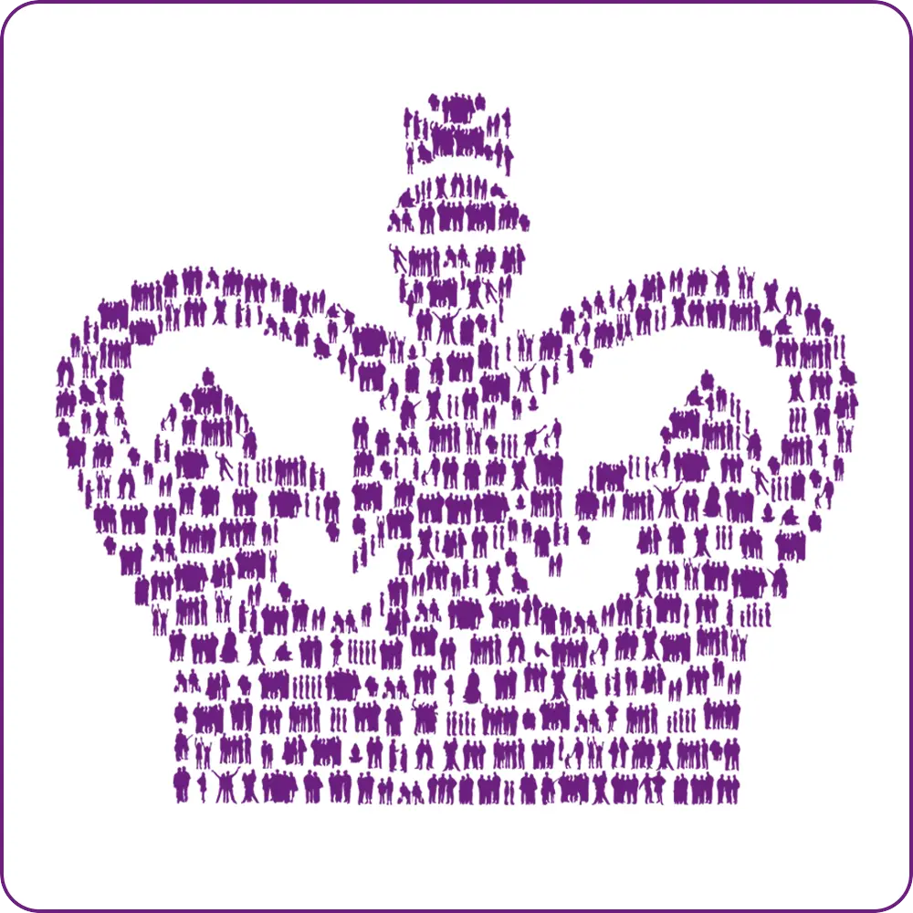 The Kings Award for Voluntary Service crown graphic from the full logo..
